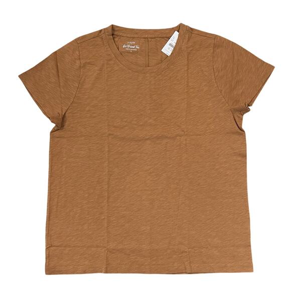 NWT J. Crew Warm Brandy Brown Girlfriend Crewneck Tee - SIZE XL - Picture 1 of 12
